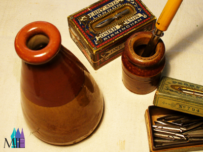 tintero cónico de gres